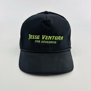 Vintage Jesse Ventura SnapBack Hat Cap Governor MN Retaliate 1998 90’s Black